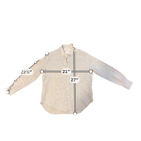 Frank & Eileen Womens Eileen Button Up Linen Shirt XS Gray Lightweight Coastal - Picture 9 of 9